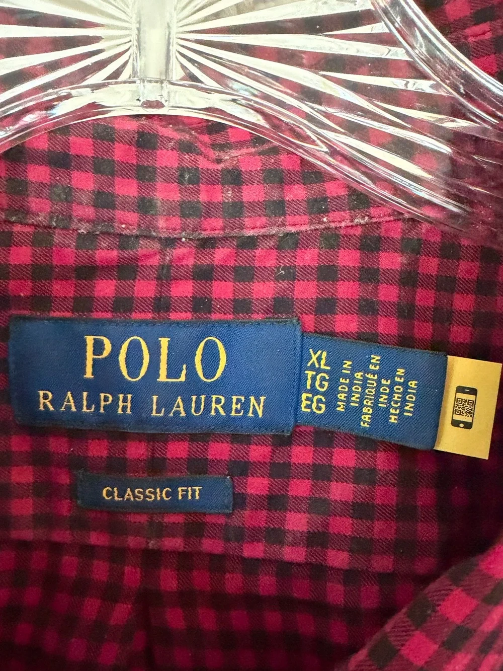 Polo Ralph Lauren Classic Fit Red/Black Checkered Botton Down Dress Shirt XL